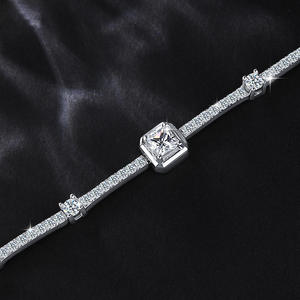 RAMDUT IMPEX GRA Certified Moissanite Tennis Bracelet Silver Plated Princess Cut Teardrop Claw Set Sparkling Trendy Elegant - Product Image 4