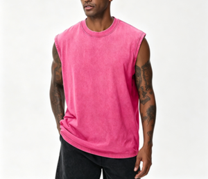 Camisetas sin mangas de algodón grueso, tejido cómodo, transpirable y duradero para hombre - Product Image 2