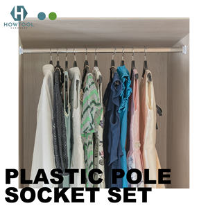 <b>Plastic</b> White Wardrobe Closet Rod Holder - Product Image 2