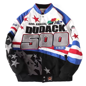 Chaquetas de Algodón Estilo Racing para Niños, con Diseño Gráfico Elaborado y Cuello Alto, para Marca Privada y Venta al Por Mayor - Product Image 1