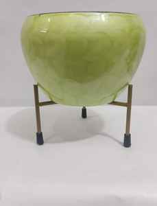 Maceta Moderna de Cerámica de Lujo de 6 Pulgadas con Soporte Metálico (Negro y Dorado, 6 Diseños Disponibles) - Product Image 5