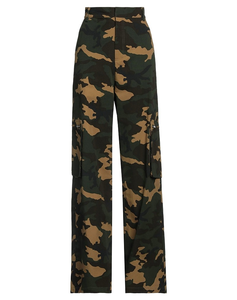 Pantalon cargo camouflage taille haute pour femme, coupe ample, style utilitaire, longueur intégrale avec poches, en tissu polyester imprimé, idéal pour l'automne - Product Image 6