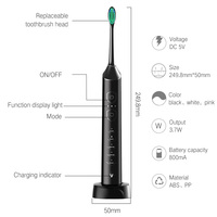 Cepillo de Dientes Eléctrico Sónico con 5 Modos, Diseño Inteligente a Prueba de Agua, Pantalla LED y Cerdas de Nailon para una Limpieza Profunda y Cuidado Bucal