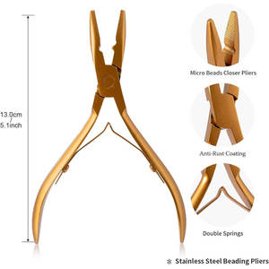 Kit d'outils pour extensions de cheveux, pinces métalliques professionnelles pour l'installation et le retrait, couleur or, qualité supérieure pour salon - Product Image 3