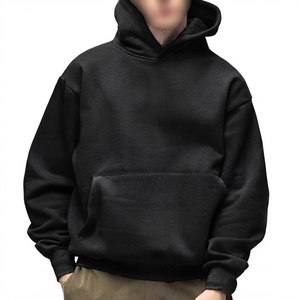 Vente en gros de sweats à capuche épais en coton 100% pour l'hiver, impression personnalisée du logo, design surdimensionné, épaules tombantes, sweat à capuche uni pour hommes - Product Image 3