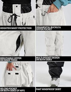 Customized Adults Zipper High Waist Multi-pockets Baggy Snowboard Pant Women Waterproof Wind Resistant Loose Wide Leg Cargo - Product Image 6