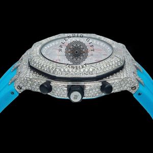 Reloj de Lujo para Hombre con Diamantes, Caja Octogonal de 44 mm, Cristal de Zafiro y Correa de Silicona, un Splendid Gift Jewelry - Product Image 3