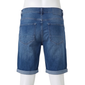 Shorts en jean tissé respirant pour homme, coupe droite, délavé clair, avec fermetures éclair, design déchiré croisé, taille mi-haute, style décontracté d'été - Product Image 3