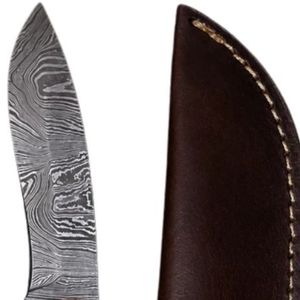 Cuchillo de Caza de Hoja Fija de Damasco con Mango de Nogal y Resina de Piedra Rosa, Forjado a Mano, para Camping, Supervivencia y Actividades al Aire Libre, OEM - Product Image 2