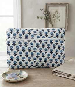 Bolsa de Viaje Acolchada de Algodón con Diseño Floral Pintado a Mano de Elite Craft Studio, con Cierre, para Vacaciones y Uso Doméstico - Product Image 1