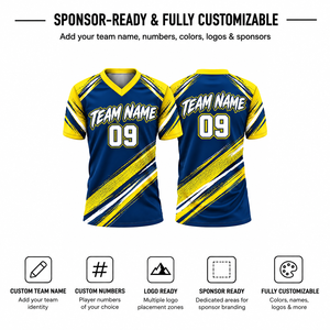 Unisex Sublimated V-Neck Jersey Unisex Short Sleeve Moisture Wicking 100% Polyester Team <b>Apparel</b> for Adults <b>Sport</b> <b>Apparel</b> - Product Image 4