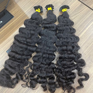 Extensiones de cabello humano vietnamita 100% negro birmano rizado con punta K al por mayor, súper sedoso y suave, sin desprendimiento ni enredos. - Product Image 6