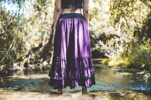 Falda Maxi Boho de Algodón, Falda Asimétrica Estilo Bohemio para Festival, Falda Fluida de Cintura Alta, Regalo para Ella a Precio de Mayoreo - Product Image 2