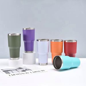 USA Warehouse 30oz Stainless Steel Tumbler Double Wall Vacuum <b>Insulated</b> Travel <b>Mug</b> With Slider Lid and Straw - Product Image 1