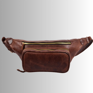 Bolso de Pecho Personalizado para Hombre, de Cuero Genuino, Estilo Vintage, con Cierre, Portátil, Bandolera, Bolso de Hombro, Bolso de Cintura - Product Image 1