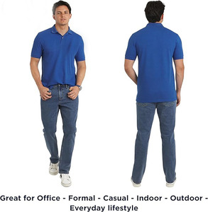เสื้อโปโลชายสีน้ำเงิน แขนสั้น แบบลำลอง ผ้าระบายอากาศ รับทำโลโก้ตามสั่ง OEM ODM - Product Image 3