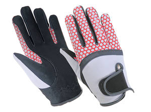 Guante de equitación de calidad premium, cuero sintético Amara, protege contra quemaduras por cuerda, correa de velcro ajustable en la muñeca. - Product Image 4