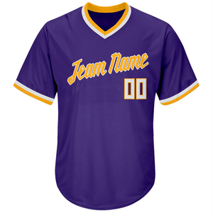 Camiseta de béisbol morada personalizada – Camisetas de equipo sublimadas con nombre y número, ropa deportiva transpirable 100% poliéster - Product Image 2