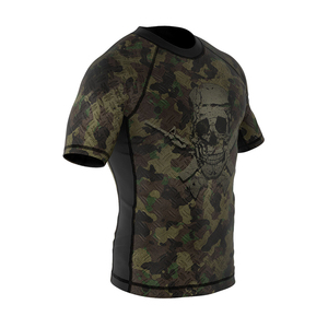 เสื้อรัดกล้ามเนื้อ MMA แขนสั้น คอโอ สำหรับผู้ชาย แบบสั่งทำพิเศษ พร้อมลายพิมพ์แบบ Sublimation - Product Image 4