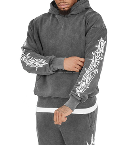 Conjunto Deportivo de Pantalones y Chaqueta Deportiva de Moda con Lavado Ácido para Hombre, Pantalones Deportivos con Bordado de Tendencia - Product Image 4