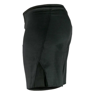 Men's Solid <b>Black</b> Bermuda Shorts Mid Waist Button Fly Casual Woven Style - Product Image 3