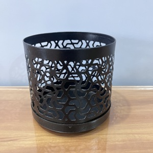 Artisan Design Black Metal Geometric Cutwork Candle <b>Holder</b> Modern <b>Tealight</b> <b>Holder</b> Decorative Home Decor - Product Image 1