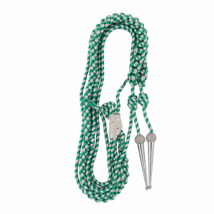 Aiguillette Cérémoniale en Polyester Vert Métallisé Réglable sur Mesure avec Cordon d'Épaule en Coton pour Équipement de Défense Personnelle - Product Image 4