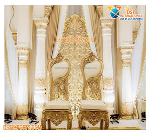 เก้าอี้แต่งงานทรงสูงสีทองดีไซน์ทันสมัยสำหรับเจ้าสาว,เก้าอี้บัลลังก์เจ้าบ่าวสไตล์หรูหราเก้าอี้คิงไซส์สำหรับเวทีแต่งงาน - Product Image 3