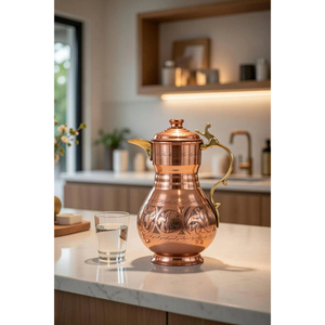 100% Pure Copper Water Jug Christmas <b>Gift</b> <b>Set</b> for Healthy Body Good for Back to School Kitchen Essential for Students & Adults - Product Image 4