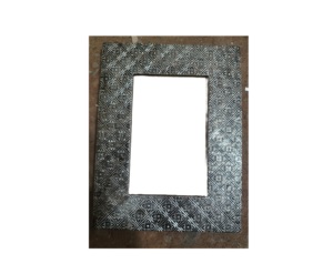 Rectangle Metal <b>Mirror</b> <b>Frame</b> with Embossed Floral Pattern Gold Finish Durable Design - Product Image 6