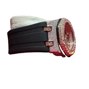 Montre squelette de luxe pour homme 41 mm en acier inoxydable avec moissanite jaune, haute qualité, style hip-hop, mécanique, étanche - Product Image 1