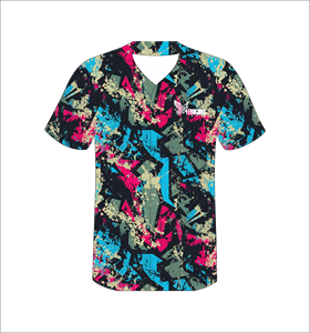 Maillot de baseball personnalisé à motif floral tropical sublimé, uniforme d'équipe boutonné, t-shirt de sport en polyester anti-humidité, OEM ODM - Product Image 2