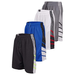 Série Velocity : Lot de 4 shorts de basketball haute performance pour hommes avec graphismes dynamiques sur les panneaux latéraux Shorts pour hommes - Product Image 1