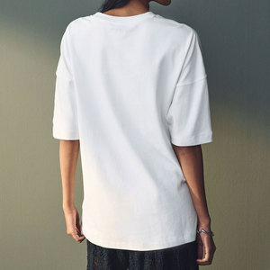 เสื้อยืดแขนสั้นผู้หญิง เสื้อยืดโอเวอร์ไซส์ผู้หญิง เสื้อยืดผ้าฝ้ายผู้หญิง เสื้อยืดแบบสวมหัวผู้หญิง - Product Image 2