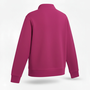 Sweat-shirt en molleton demi-zip pour homme, tricoté, écologique, avec motif uni, en polyester/coton, idéal pour l'hiver (OEM) - Product Image 2