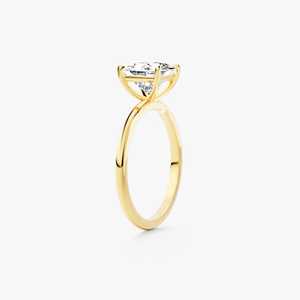Anillo de compromiso de plata 925 con moissanita talla princesa VVS, engaste de puntas, de lujo, para mujer, chapado en oro, estilo eternidad, vermeil. - Product Image 5