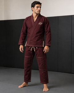 Kimono de BJJ Color Granate, Uniforme 100% Algodón para Judo y Karate, Unisex para Adultos, Duradero, Transpirable, 160 Gramos, Logotipo Frontal Ajustado - Product Image 6
