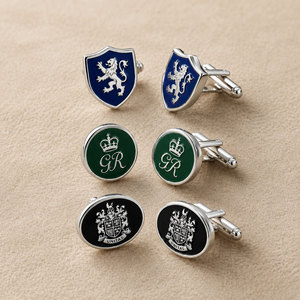 Boutons de manchette personnalisés en argent sterling 925 pour hommes |   Logo en émail dur |   Fabricant OEM de cadeaux d'entreprise, faible MOQ - Product Image 4