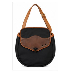 Premium Quality Minimalist Black Canvas Shoulder Bags Brown Leather Accents Bags Durable Outdoor Use Accessory Falconry Bags - Product Image 1