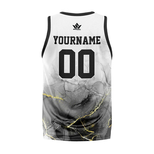 Maillot de basket-ball personnalisé unisexe, col en V, sublimation, maille respirante en polyester, nom de l'équipe, numéro 00, uniforme sportif pour adultes - Product Image 5
