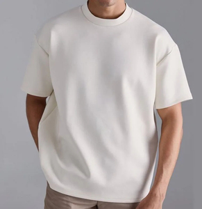 Camiseta de Hombre, Oversize, Color Sólido, 100% Algodón Jersey, Cuello Redondo, Manga Corta, Estilo Casual Urbano, 300 Gramos, Negro y Blanco - Product Image 1