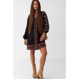 Vestido Bordado Vishivanka, Vestido Negro y Rojo, Vestido Nacional de Ucrania, Ropa Nacional de Ucrania, Regalo de Ucrania, Vestido Bordado de Verano de Ucrania - Product Image 6