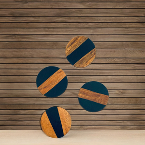 Classic Wooden & Resin <b>Heat</b> Resistant Round <b>Coaster</b> - Product Image 1