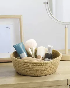 Natural Jute <b>Storage</b> Baskets Set of 3 for Living Room, Bedroom, and Office Organization - Product Image 2