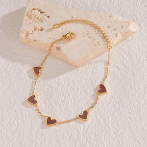Bracciale a Cuore Gocciolante in Acciaio Inossidabile, Gioiello alla Moda con Catena e Maglie, Regalo d'Amore per San Valentino - Product Image 1