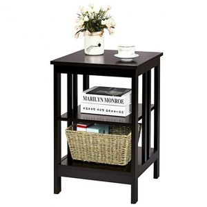 Comodino Moderno a 3 Ripiani con Cassetto, Robusto Tavolino da Notte per Camera da Letto di Villa - Product Image 3