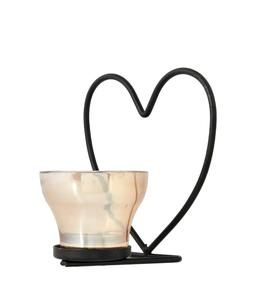 Candelabro Moderno de Hierro Forjado en Forma de Corazón con Copa de Vidrio para Decoración del Hogar y Bodas - Product Image 2