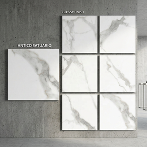 Vistaar Aramani Bianco 800x800mm Carreaux de porcelaine de marbre 32x32 Foshan Revêtement de sol émaillé Cameroun bon marché pour la construction - Product Image 4