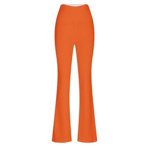 Women's High Waist Flared Joggers <b>Yoga</b> <b>Pants</b> Solid Color Knitted Elastic Waist Flat Front Full Length Loose <b>Baggy</b> Polyester - Product Image 1