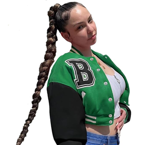 Customizable High Street Split <b>Varsity</b> <b>Jacket</b> Men <b>Women</b> Youth Personalized Baseball Letterman <b>Bomber</b> Front Embroidery Cotton - Product Image 4